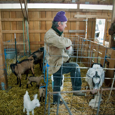 Pierre-Louis Monteillet with Goats and Kids Photo by Steve Scardina