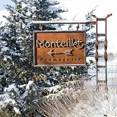 Monteillet Fromagerie Sign in Winter Photo by Steve Scardina.