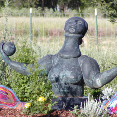 Garden Goddess with Glass Sculptures by Joan Monteillet