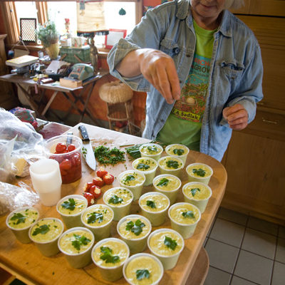 Joan Monteillet Puts the Finishing Touches on the Fresh Ricotta. Photo by Steve Scardina