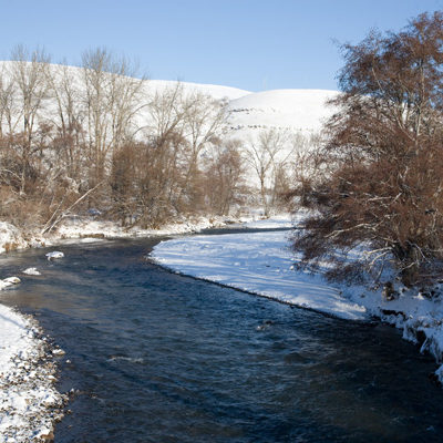 The Touchet River with Snowy Banks Photo by Steve Scardina.