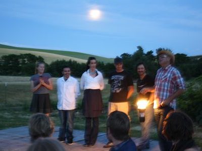photo: The chef (second from right) and crew—2011 Outstanding in the Field Dinner —The Farm Chicks