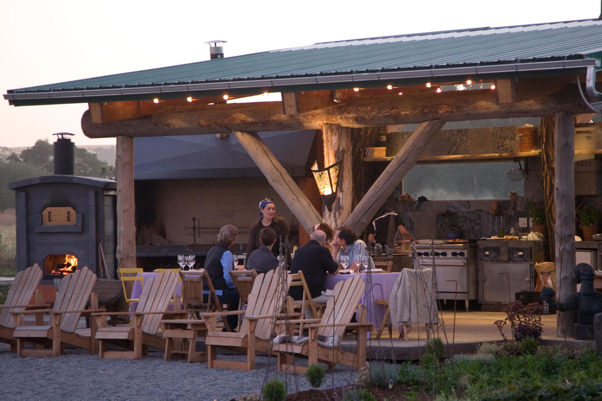 Timber-framed outdoor kitchen